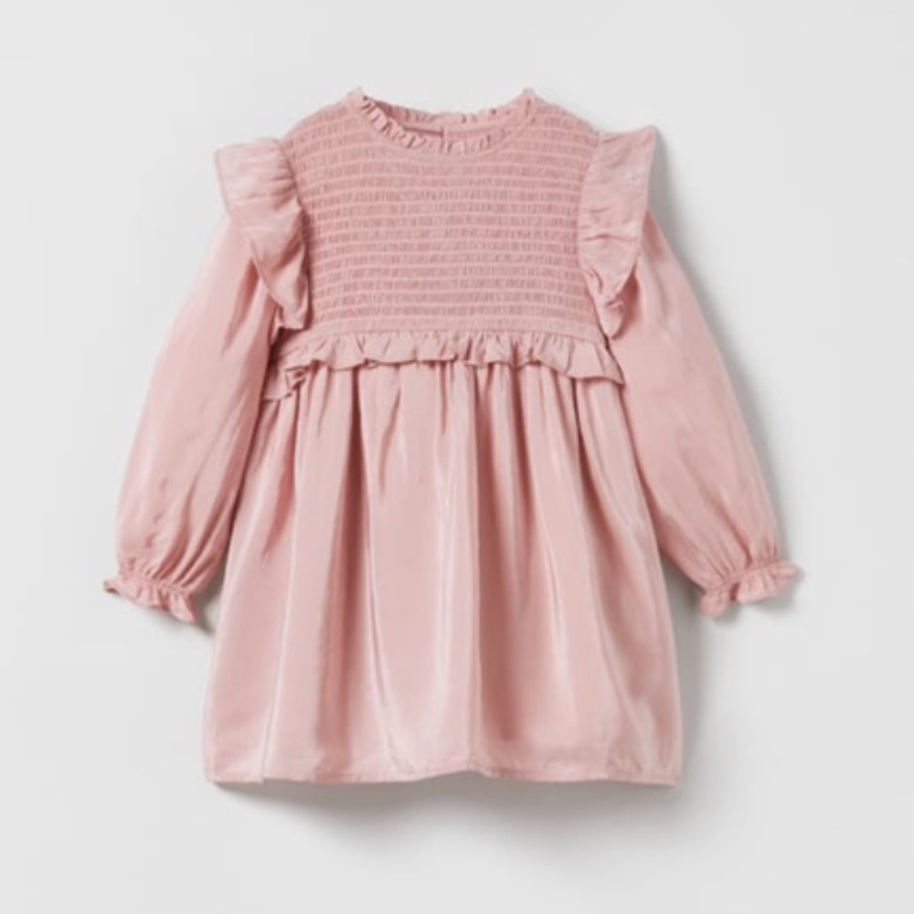 ZARA PINK RUFFLED DRESS